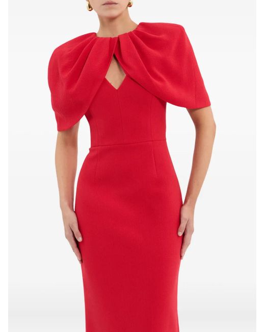 Rebecca Vallance Red Cameron Cape-Abendkleid