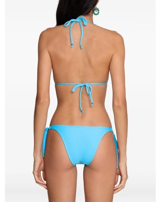 Amir Slama Blue Appliqué Bikini