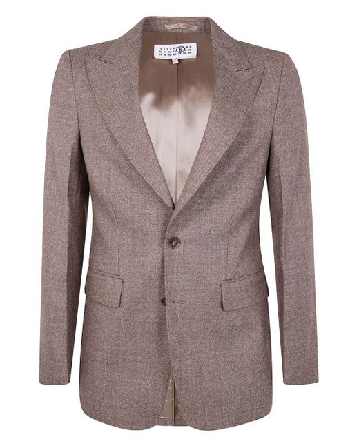MM6 by Maison Martin Margiela Wollen Blazer in het Brown