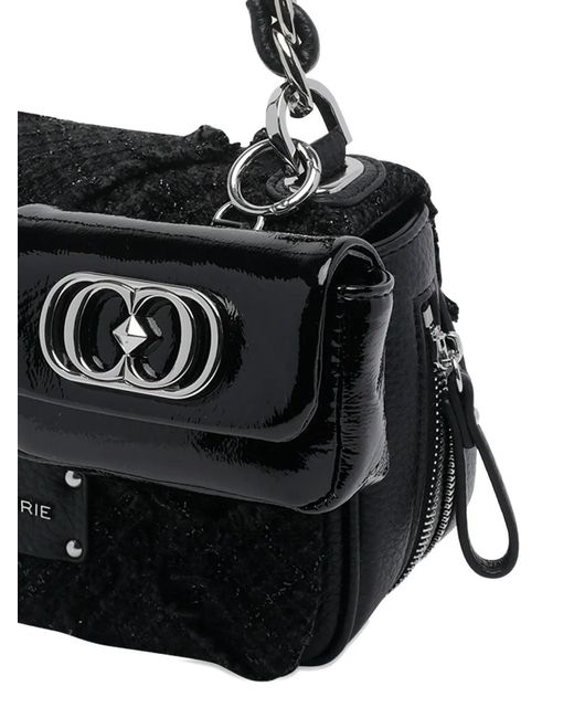La Carrie Black Isabel Cross Chain Shoulder Bag