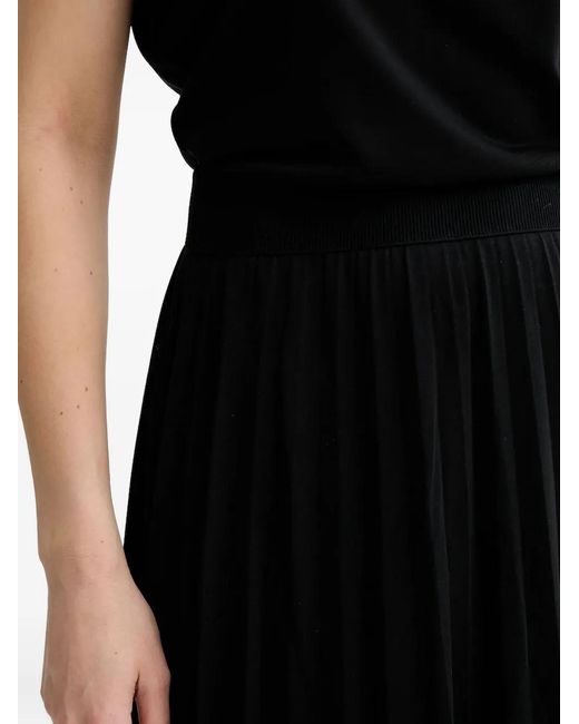 Marc O' Polo Black Pleated Cap-Sleeve Dress