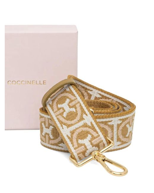 Coccinelle Natural Monogram-Pattern Lobster-Claw Shoulder Strap