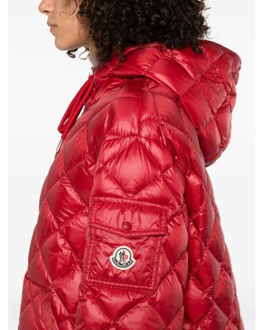 Moncler フーデッド パデッドジャケット Red