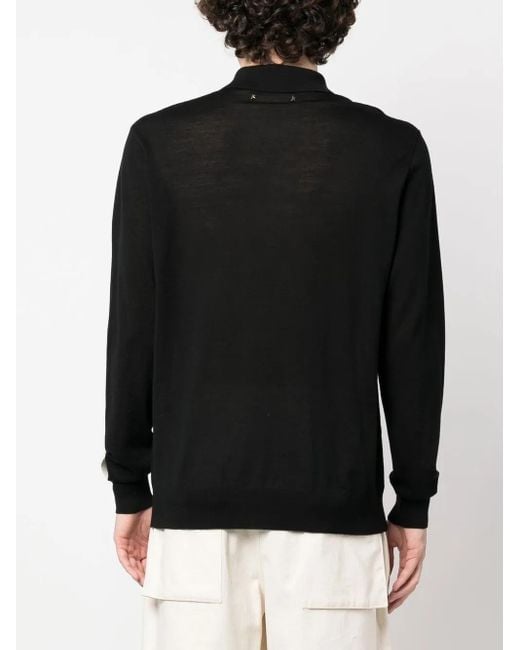 Golden Goose Deluxe Brand Black Virgin Wool Polo With Classic Collar for men