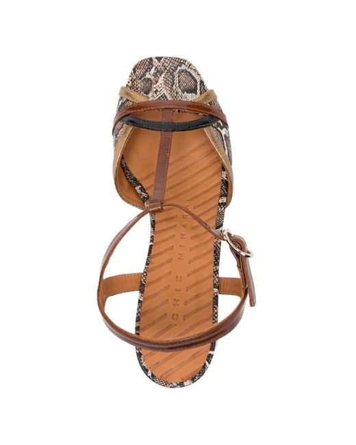 Chie Mihara Brown Ryejo T-Strap Sandals