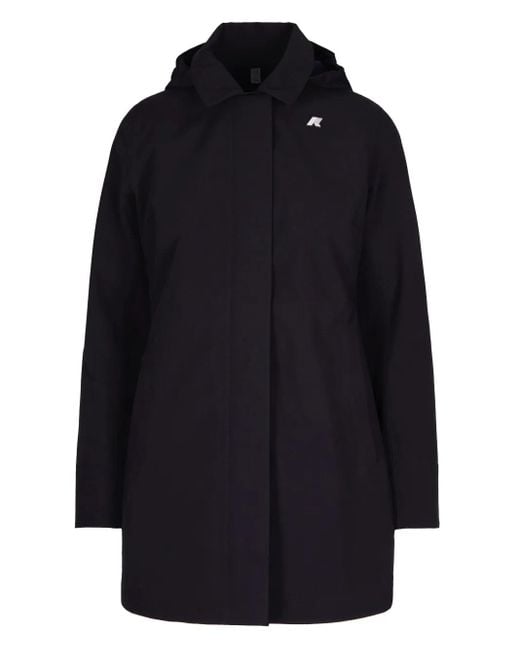 K-Way Blue Mathy Hooded Coat
