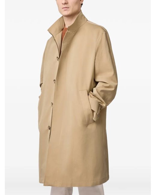 Tod's Natural High-Neck Gabardine Trench Coat for men