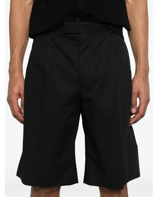 Karl Lagerfeld Black Pleated Tailored Shorts for men