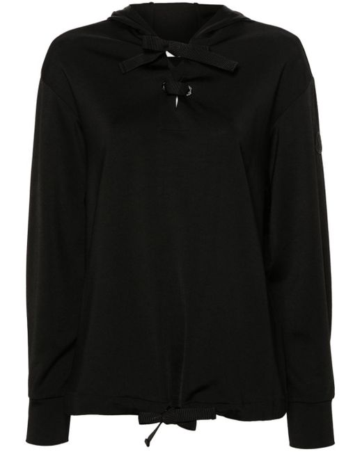 Logo-patch hoodie Moncler de color Black