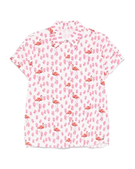 Marc Cain Pink Flamingo-Print Shirt