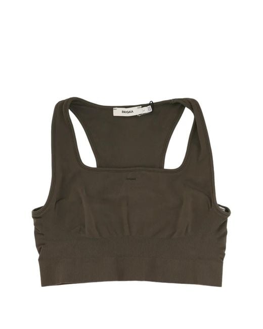 PANGAIA Black Seamless Cut-Out Sports-Bra