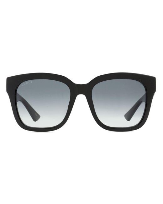 Gucci Black Double-g Square-frame Sunglasses