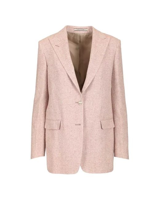 Tagliatore Pink Blazer À Revers Pointus Et Boutons Métallisés