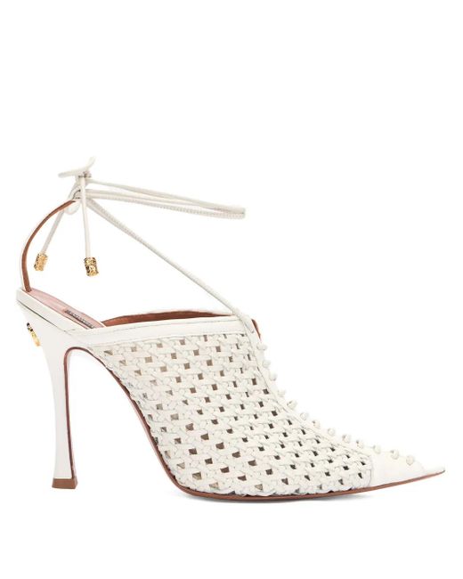 Roberto Cavalli White Woven Pumps