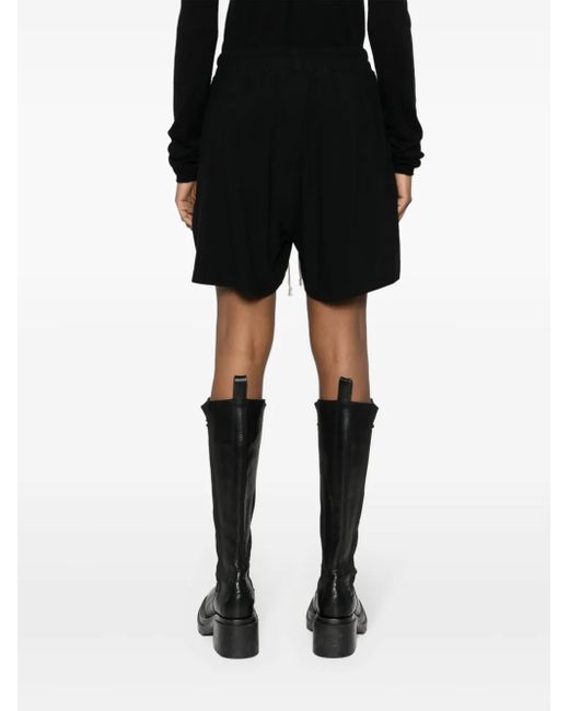 Rick Owens Black Drawstring-Waist Side-Slit Shorts