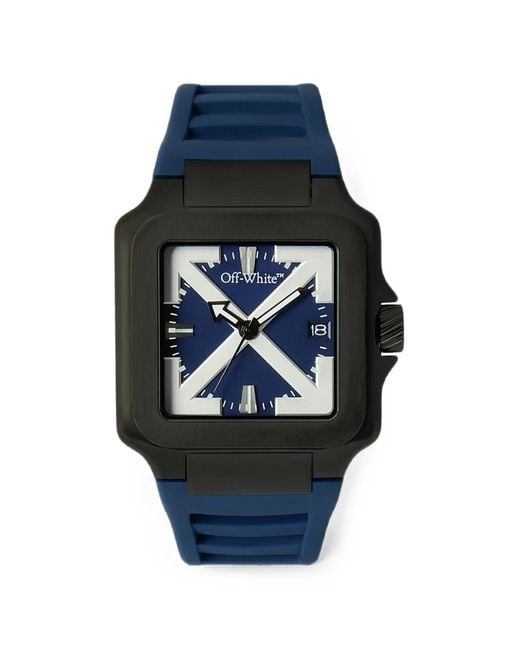 Off-White c/o Virgil Abloh Blue Proto Layer Squared Case 42,8Mm Watch for men
