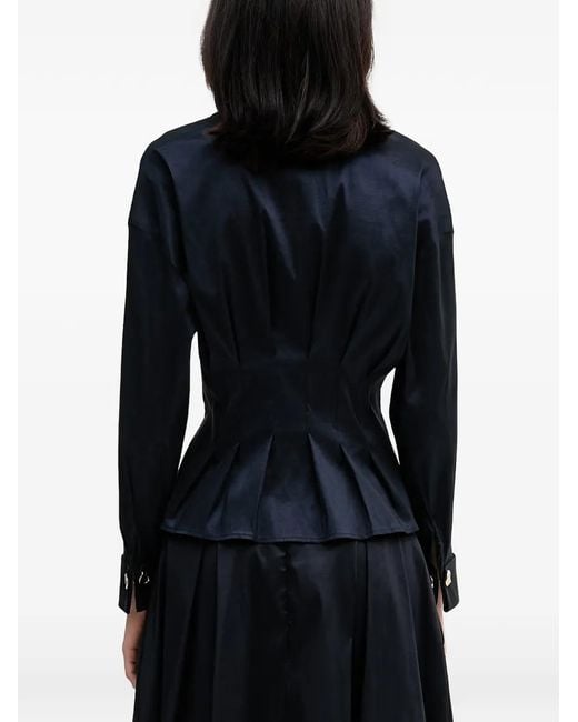 Joseph Ribkoff Blue Buttoned Pleated Blouse