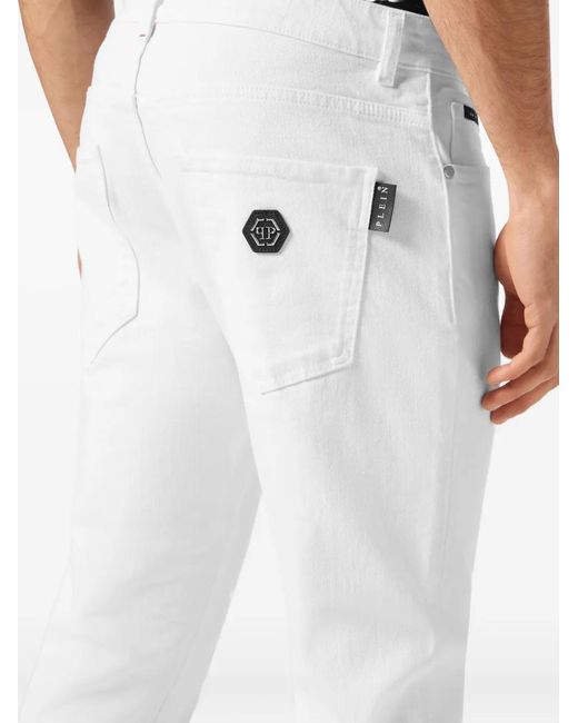 Philipp Plein White Cotton Jeans for men