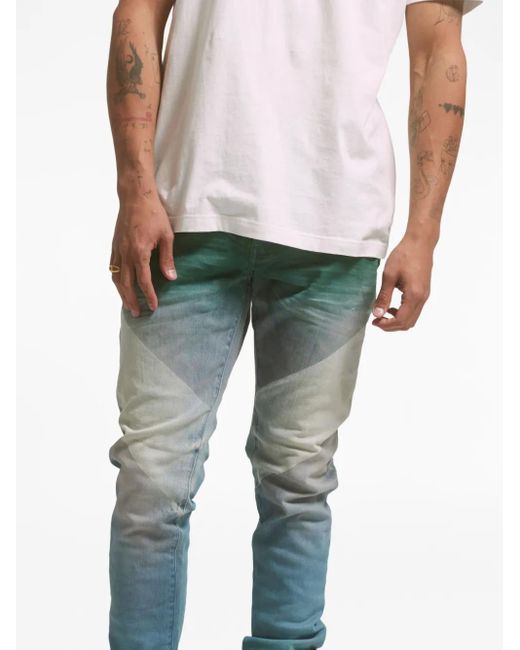 Purple Brand Blue Faded-Effect Low-Rise Jeans for men