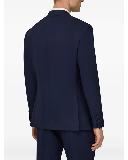 Boggi Blue Pinstripe Flap Pocket Suit for men