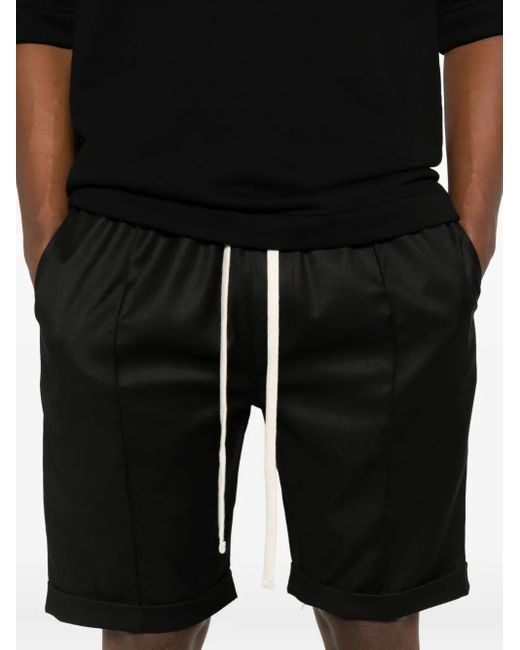 Hamza Shorts Met Elastische Taille En Manchetten in het Black voor heren