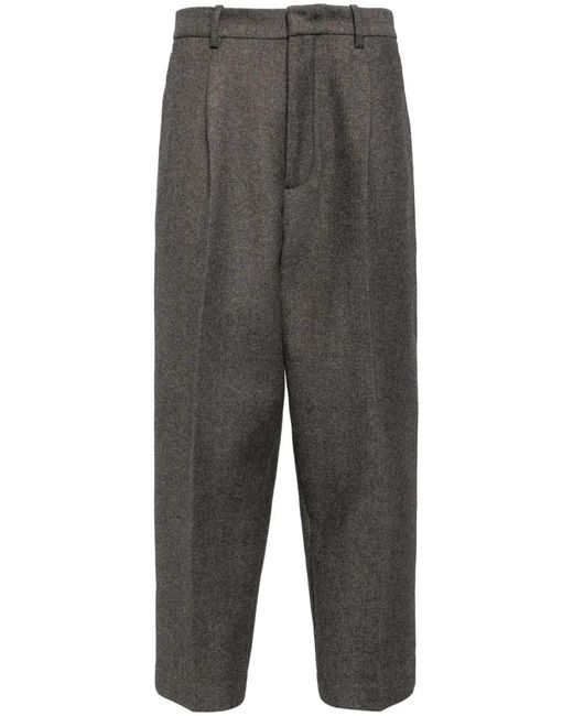 Helmut Lang Gray Cropped Zoot Pants for men