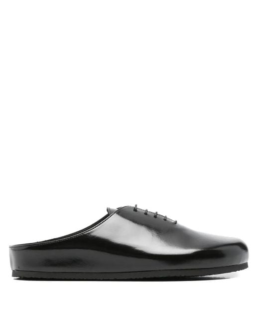 Jacquemus Black Lace-Up Flat Mules