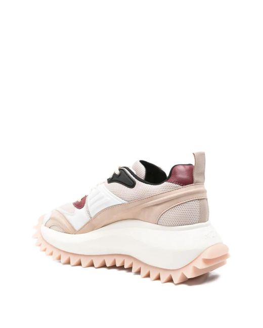 Vic Matié Natural Panelled-Design Chunky-Sole Sneakers