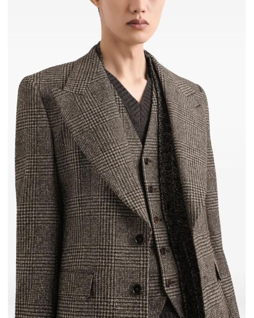 Blazer a cuadros con botones Dolce & Gabbana de hombre de color Brown