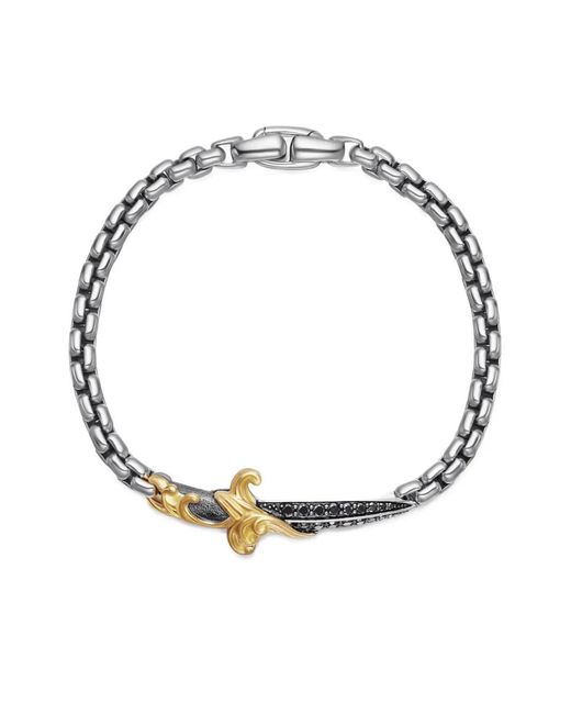 David Yurman White 18Kt And Sterling Waves Dagger Bracelet (5Mm) for men