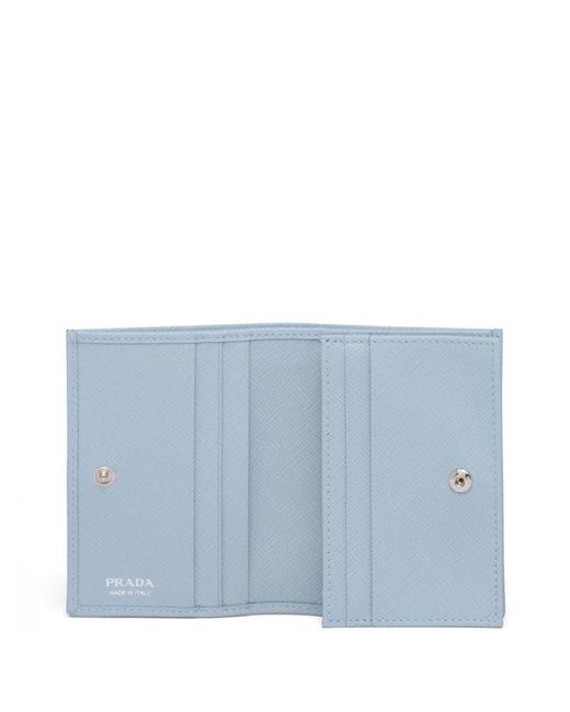 Prada Blue Small Logo-Plaque Wallet