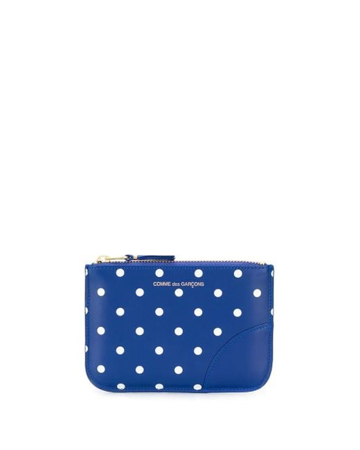 Comme des Garçons Blue Dotted Pattern Wallet