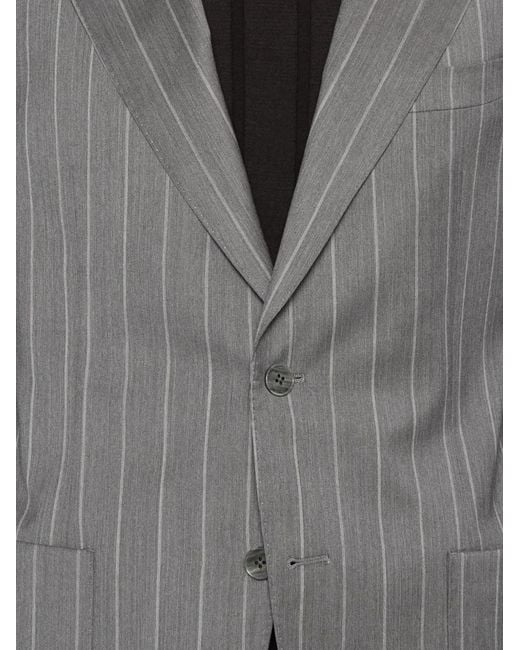 Luigi Bianchi Gray Pinstripe-Pattern Notch-Lapel Suit for men