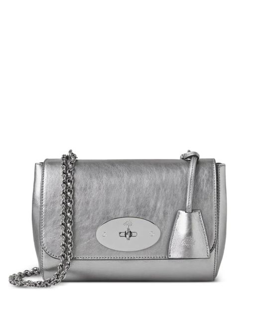 Mulberry Gray Lily Metallic Chain Shoulder Bag