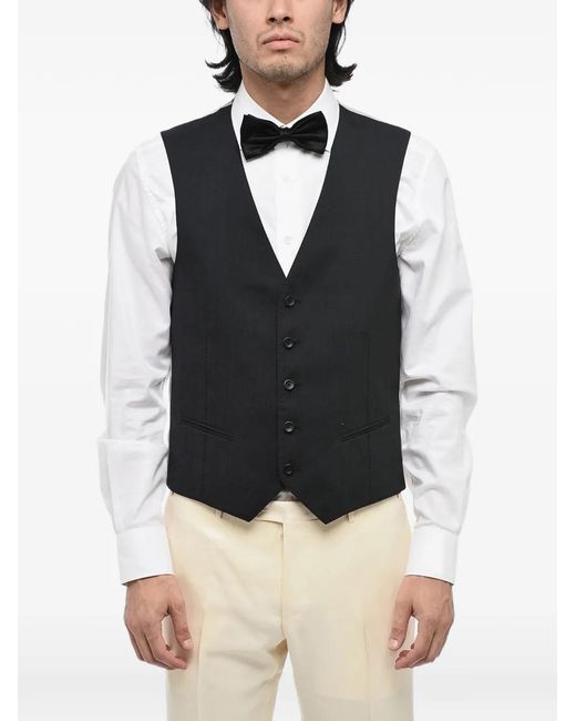 Tonello Blue V-Neck Single-Breasted Waistcoat for men