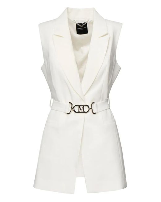 Marciano White Belted Single-Breasted Vest