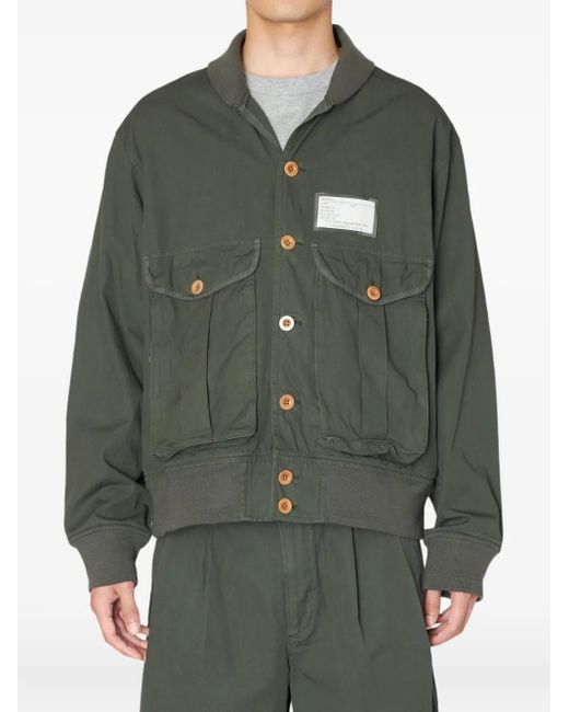 Kolor Green Buttoned Patch-Pocket Jacket for men