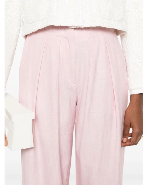 Maje Broek Met Geplooid Detail in het Pink