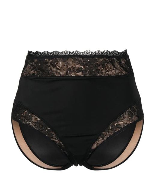 Marlies Dekkers Black Carita Lace-Panel High-Waisted Briefs