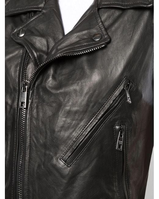 Giorgio Brato Black Leather Biker Jacket