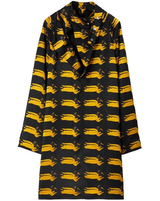 Abito Corto Con Stampa di Burberry in Yellow