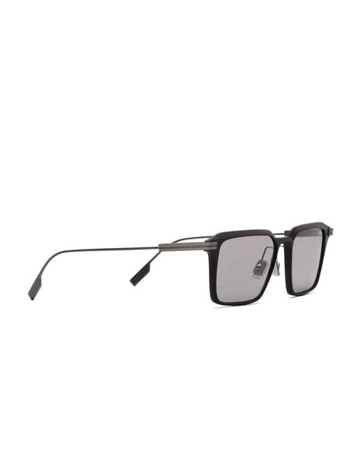 Zegna Gray Square-Frame Sunglasses for men