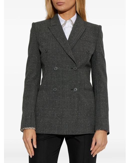 McQueen Black Veste En Laine À Boutonnière Croisée