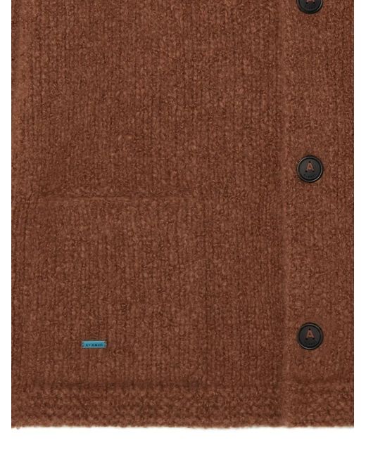 Alanui Brown Shawl-Collar Button Cardigan for men