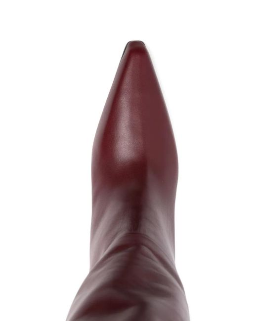 Paris Texas Red 70Mm Calf Leather Pointed-Toe Boots
