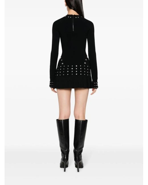 Off-White c/o Virgil Abloh Black Pleated Viscose Mini Dress