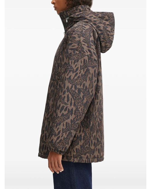 Fiorucci Gray Hooded Print Jacket