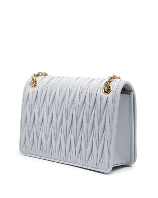 Miu Miu White Matelassé Nappa-Leather Mini Bag