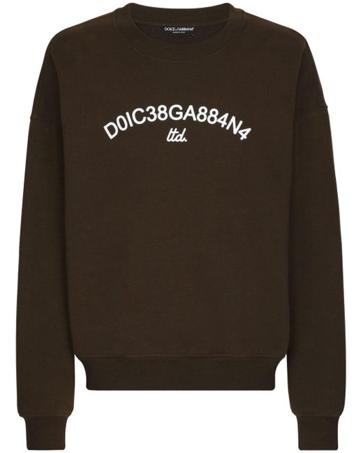 Sweat en coton à logo imprimé Dolce & Gabbana pour homme en coloris Black