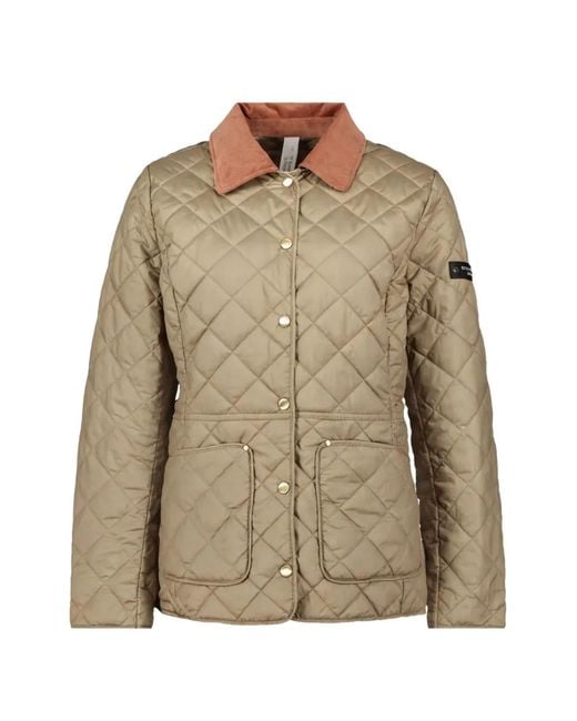 Betty Barclay Green Quilted Corduroy-Collar Jacket